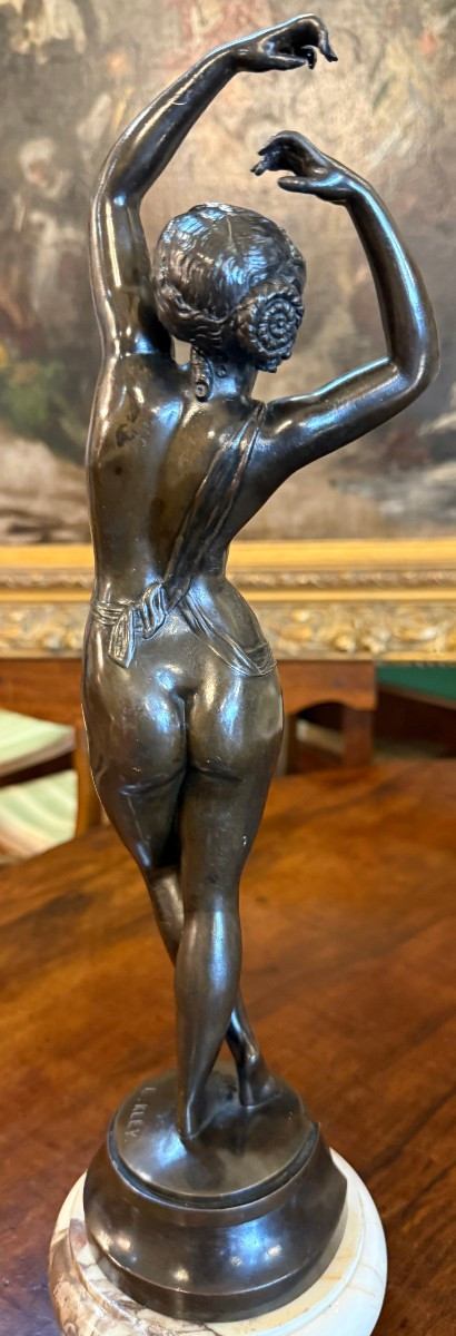 Two Bronze Sculptures Of Nude Female Dancers,  Pendant By Louis Kley, Late 19th Century-photo-6