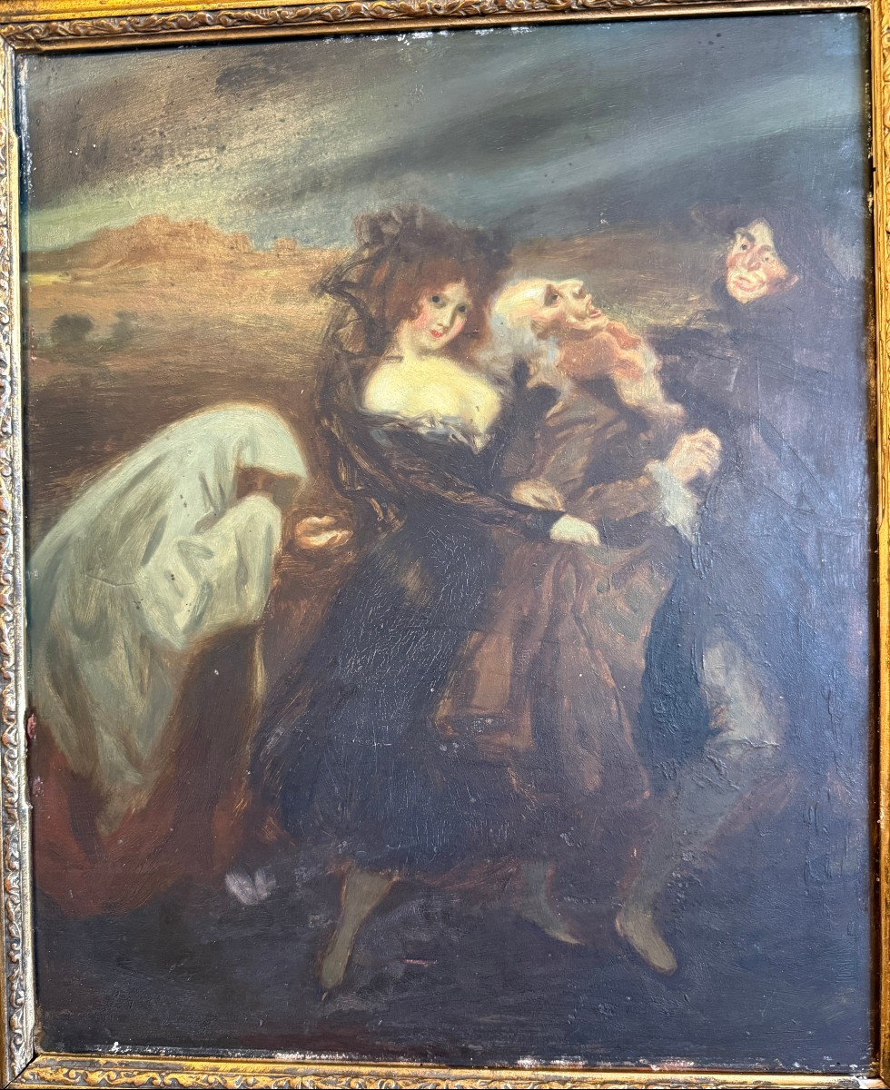 Ferdinand Bac Burlesque Painting Woman Being Harassed Near Toledo 1909-photo-2