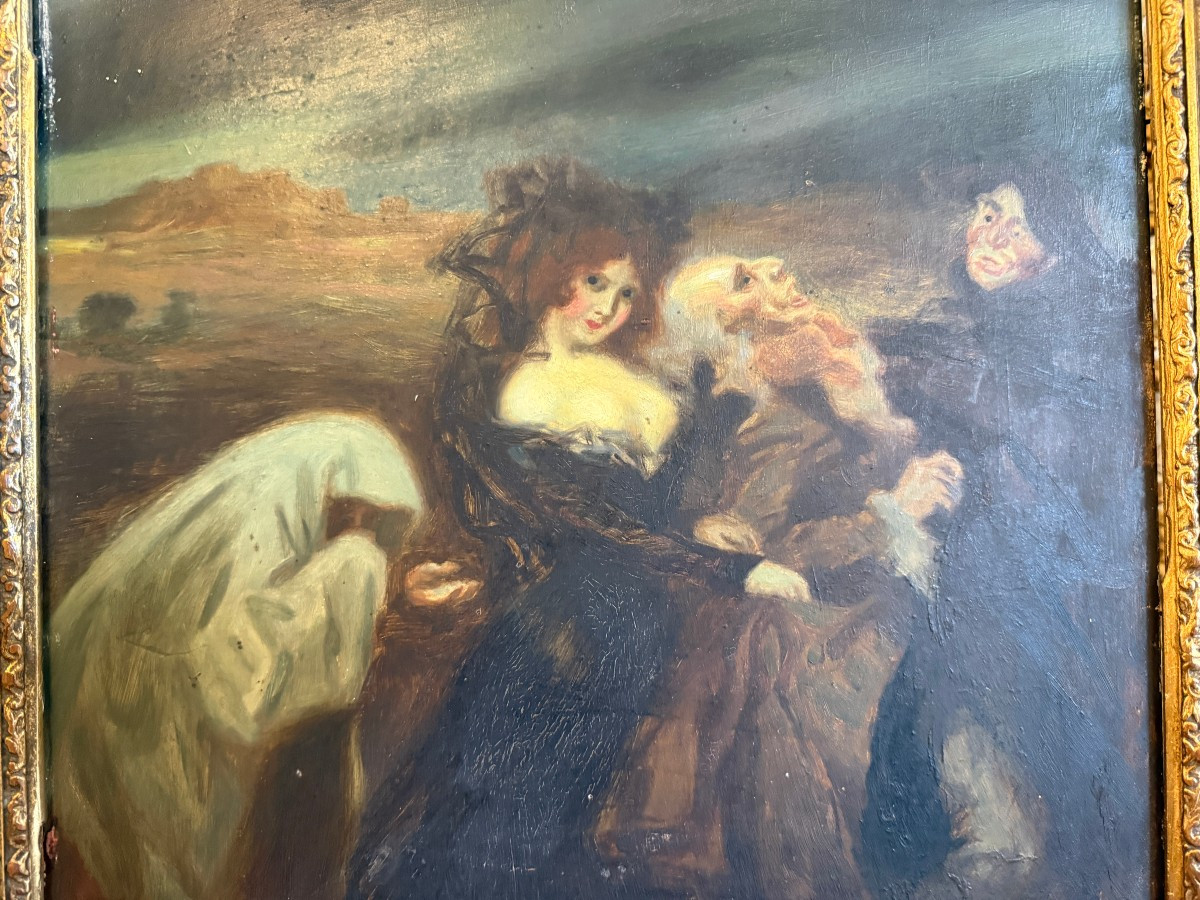 Ferdinand Bac Burlesque Painting Woman Being Harassed Near Toledo 1909-photo-4