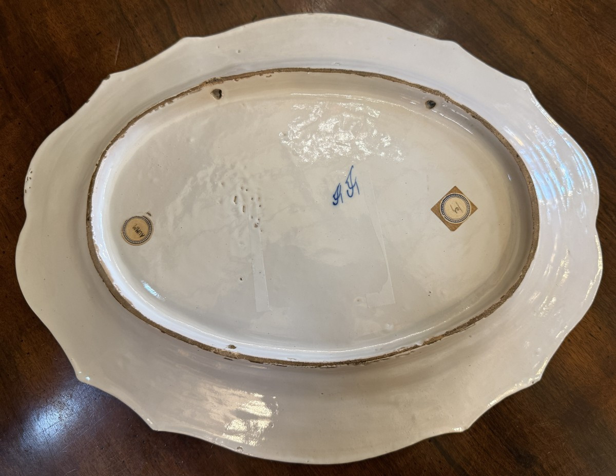 Grand plat cathédrale Saint- Étienne de Sens faïence de Desvres Gabriel Fourmaintraux 1900-photo-7