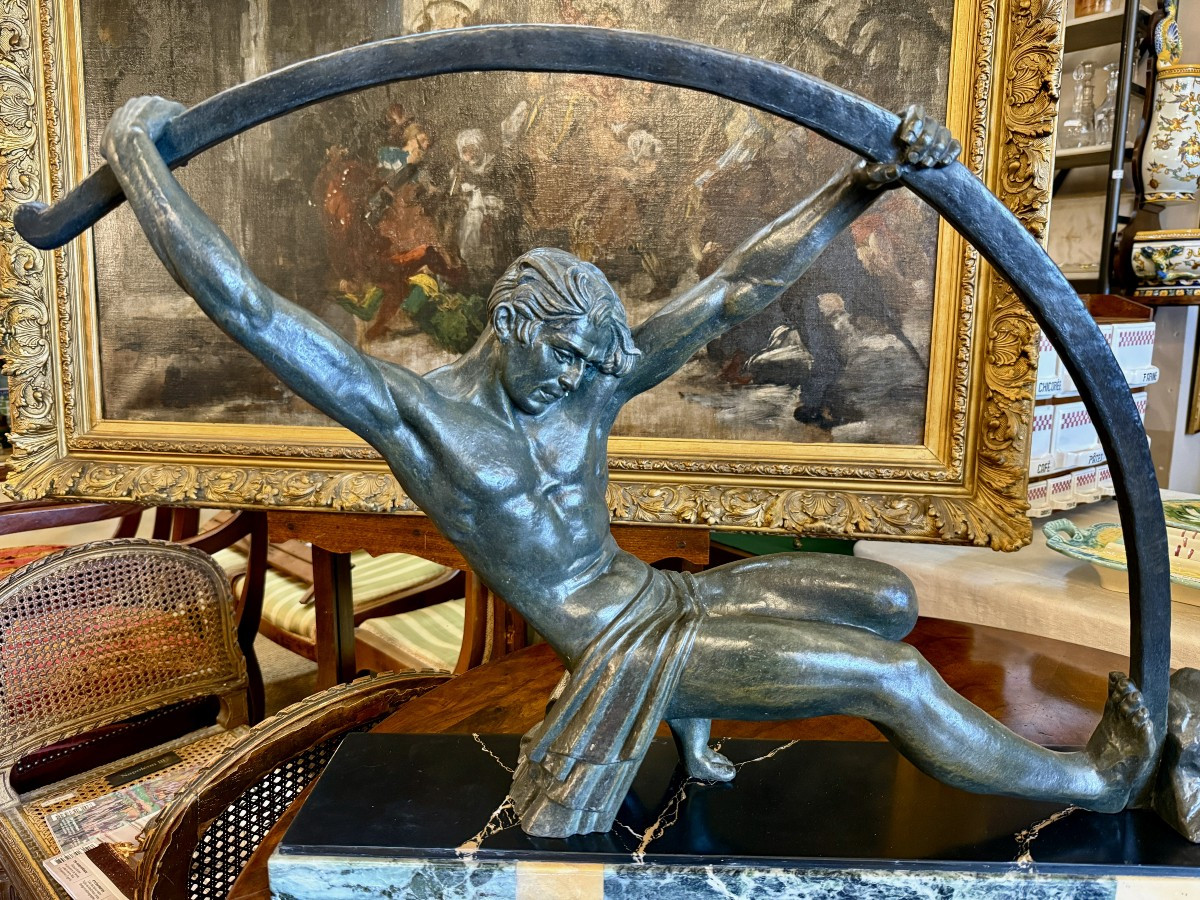 Dimitri Chiparus importante sculpture Art Déco l'âge du bronze  1925 91 cm-photo-2