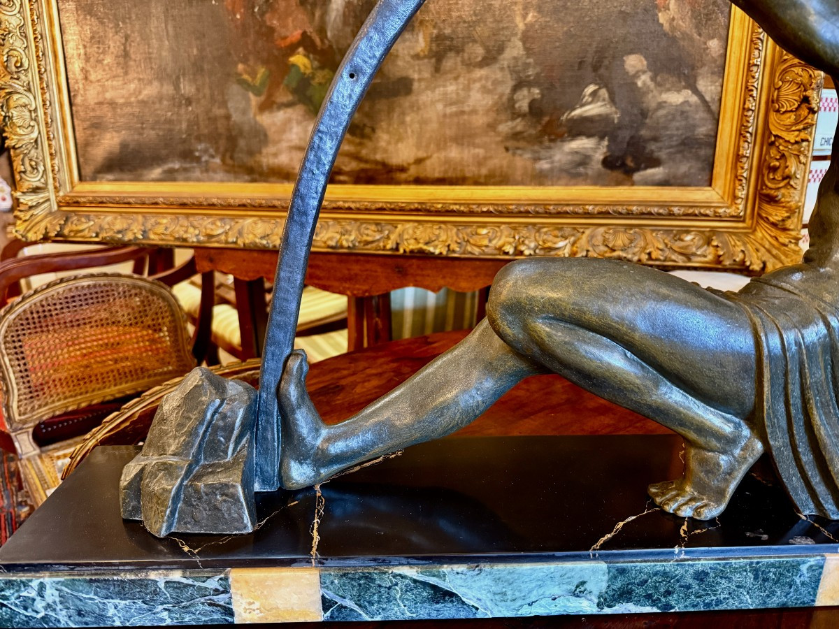 Dimitri Chiparus importante sculpture Art Déco l'âge du bronze  1925 91 cm-photo-6