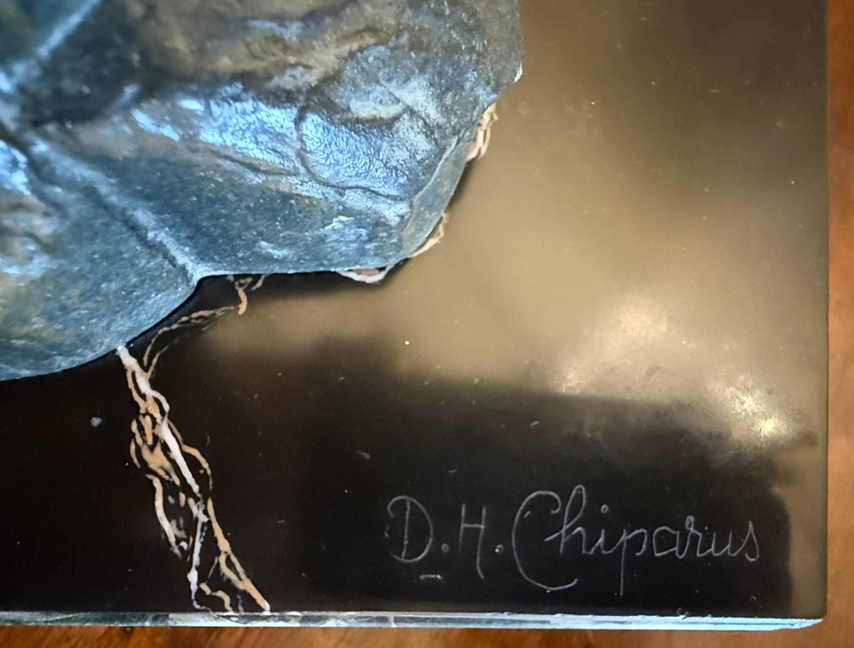 Dimitri Chiparus importante sculpture Art Déco l'âge du bronze  1925 91 cm-photo-8