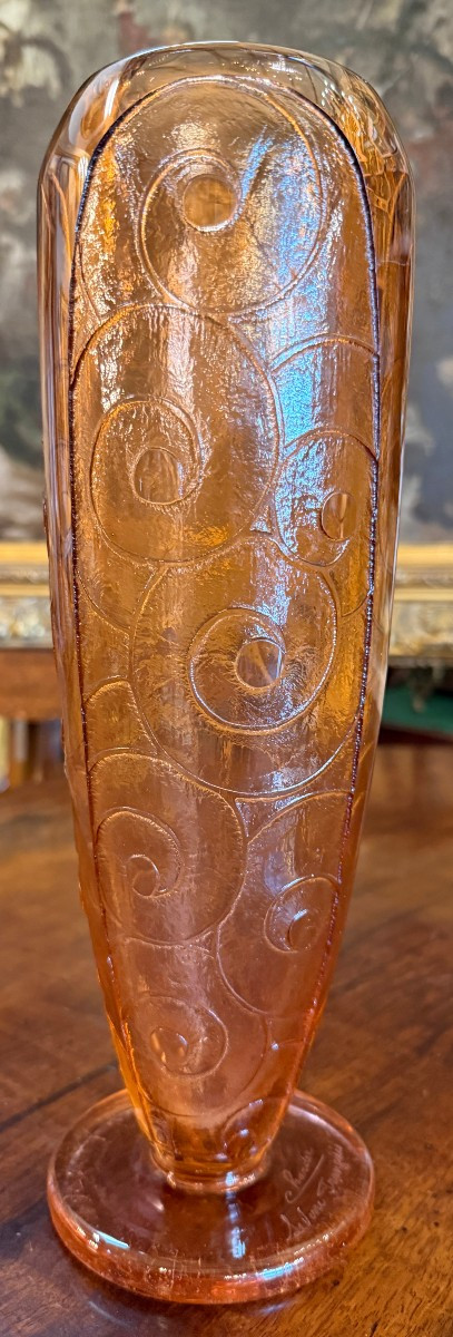 Grand vase Art Déco  Charder Charles Schneider Le Verre Français Épinay-sur-Seine vers 1935-photo-3