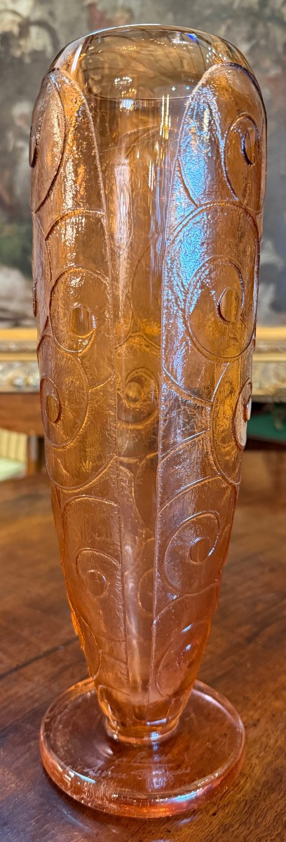 Grand vase Art Déco  Charder Charles Schneider Le Verre Français Épinay-sur-Seine vers 1935-photo-4