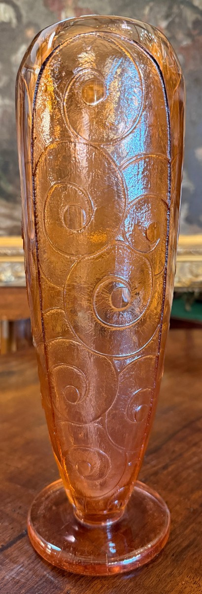 Grand vase Art Déco  Charder Charles Schneider Le Verre Français Épinay-sur-Seine vers 1935