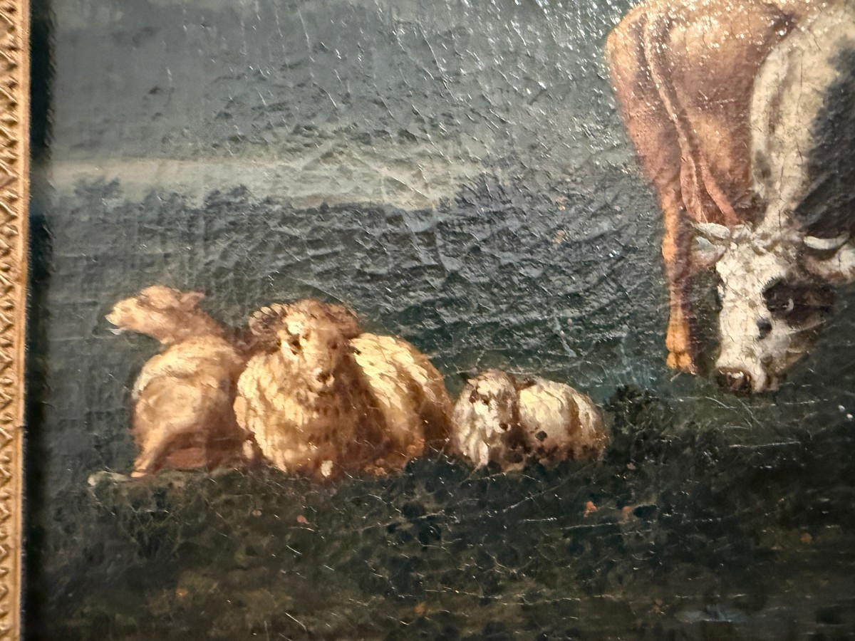 Tableau école hollandaise  XVIIIème " scène pastorale " suiveur de Johan Van Gool-photo-4