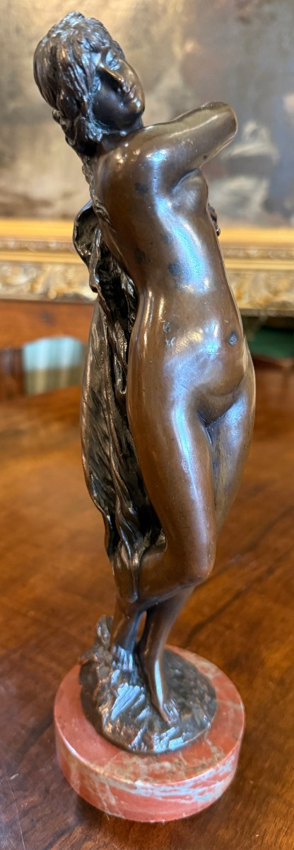 Small Bronze Sculpture Of A Nude Venus Emerging From The Bath By Eberlein Late 19th Century-photo-5