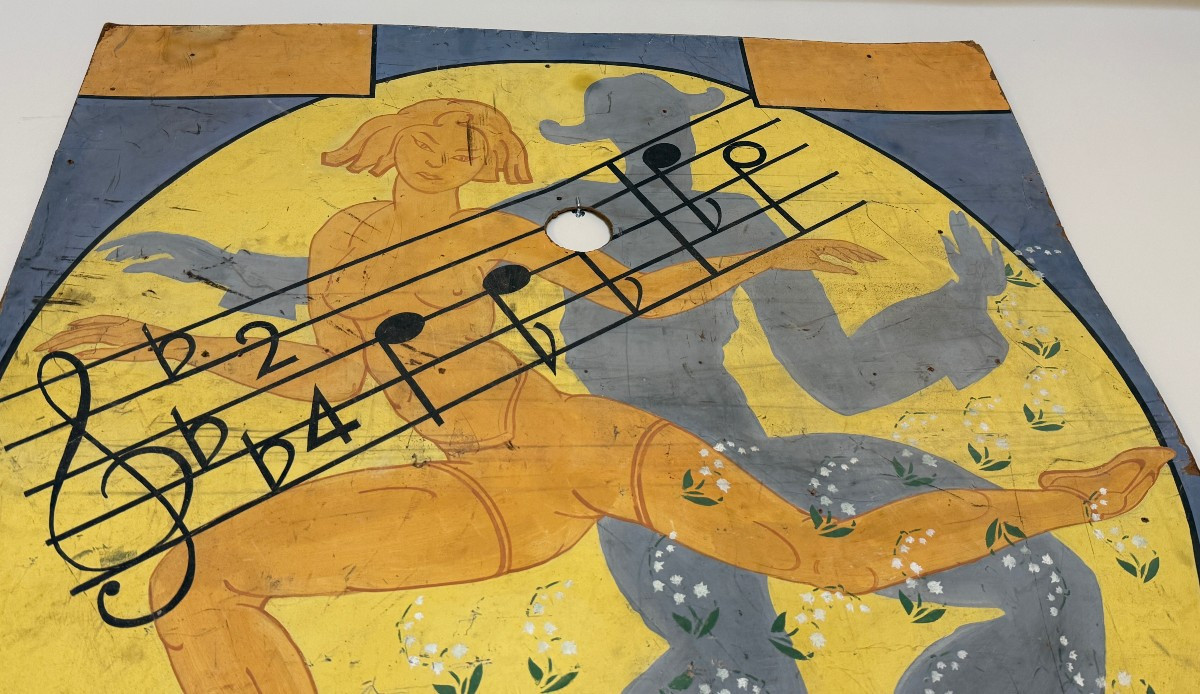 Large Decorative Panel Of An Old Dance Bar In La Pallice La Rochelle By M Martin 1950-photo-3