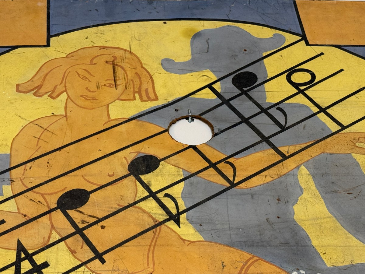 Large Decorative Panel Of An Old Dance Bar In La Pallice La Rochelle By M Martin 1950-photo-4