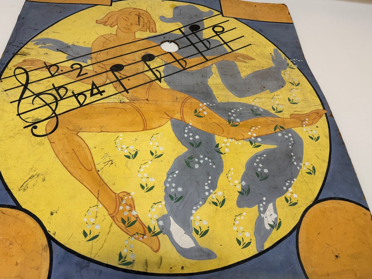 Large Decorative Panel Of An Old Dance Bar In La Pallice La Rochelle By M Martin 1950-photo-5