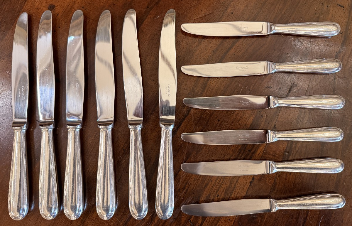 Christofle Menagère 6 Personnes Modèle Perle 39 Pieces-photo-3
