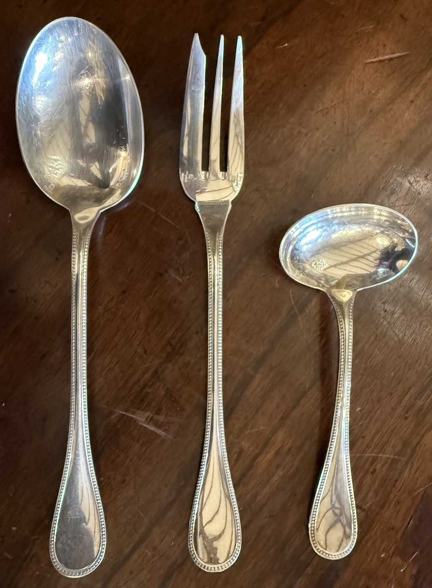 Christofle Menagère 6 Personnes Modèle Perle 39 Pieces-photo-4