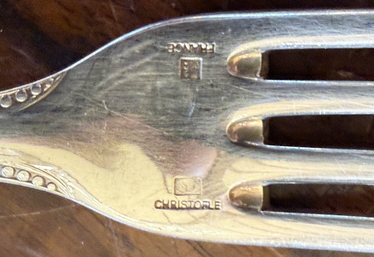 Christofle Menagère 6 Personnes Modèle Perle 39 Pieces-photo-8