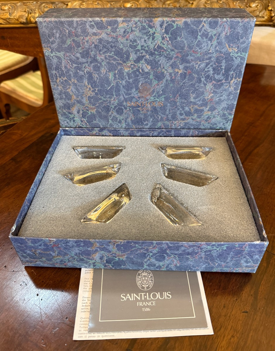Saint Louis 12 Knife And Chopstick Holders Crystal Pagoda Model-photo-2
