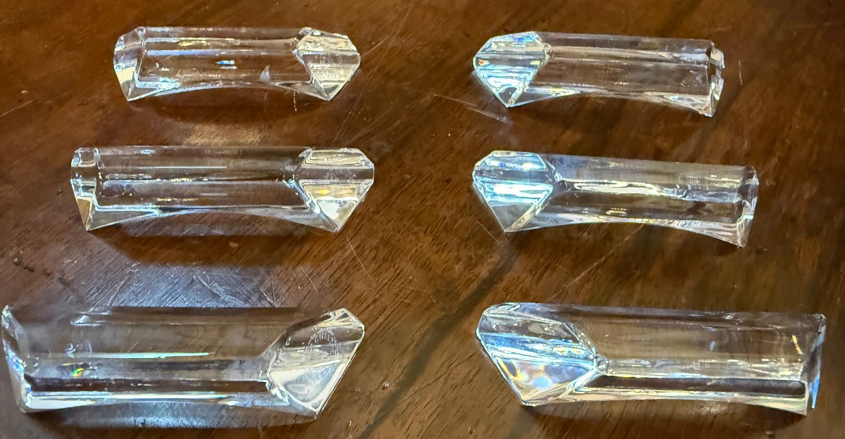 Saint Louis 12 Knife And Chopstick Holders Crystal Pagoda Model-photo-3