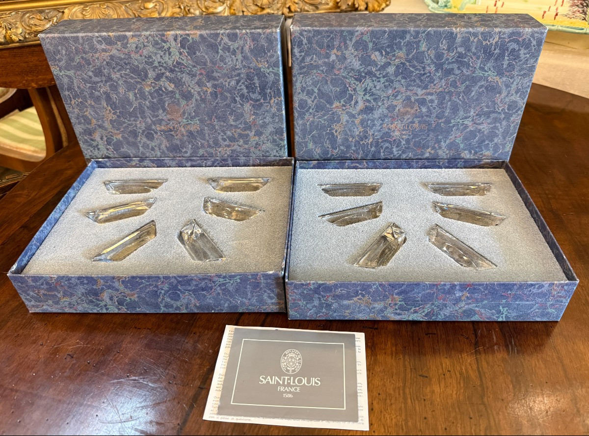 Saint Louis 12 Knife And Chopstick Holders Crystal Pagoda Model