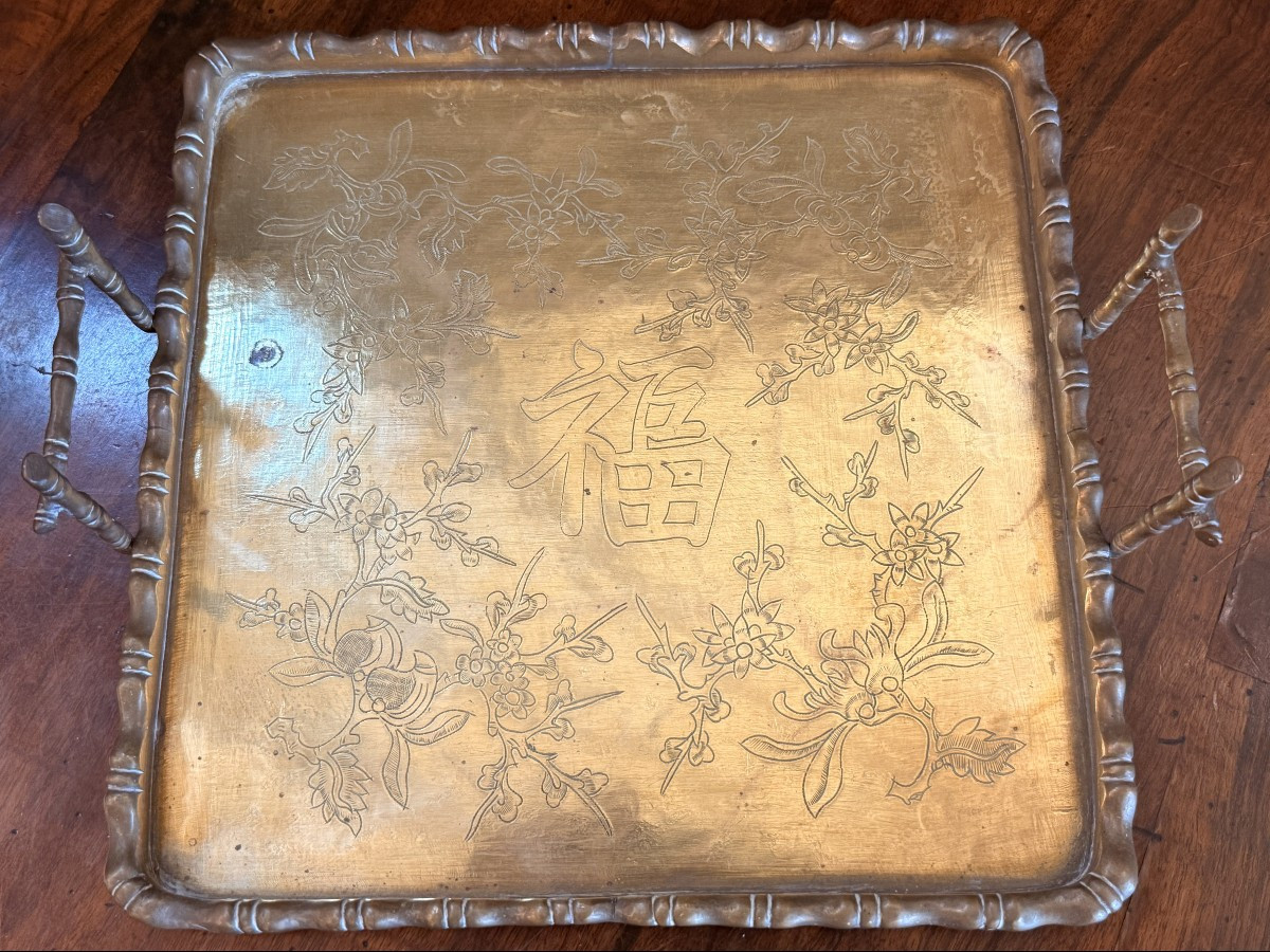 China Canton Porcelain Sweet Service On Bamboo Tray Late 19th Century-photo-7