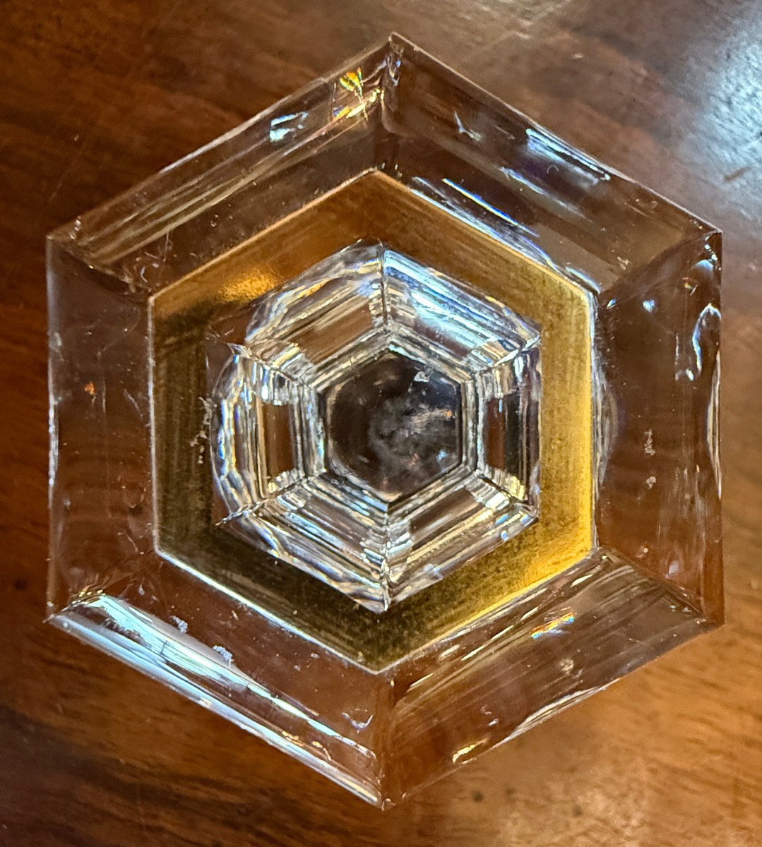 Baccarat carafe à liqueur modèle Harcourt Empire en cristal doré .-photo-7