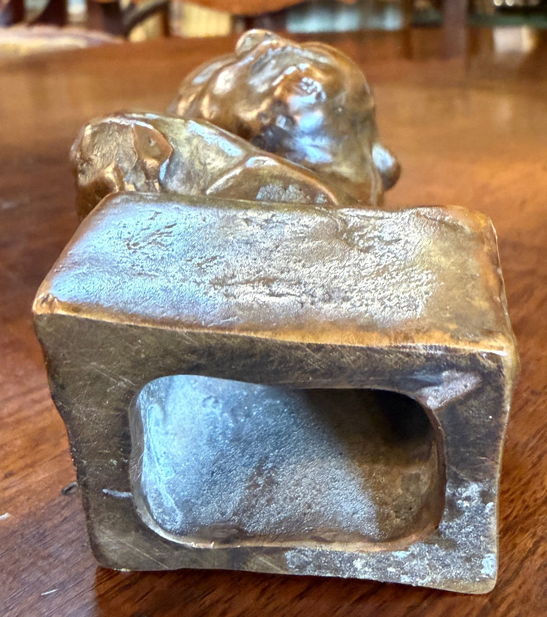 Aimé-Jules DALOU  petite sculpture bronze buste de bébé endormi  vers 1872-photo-7