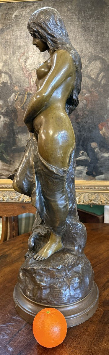 Ondine Large Bronze Sculpture By Pierre Campagne Late 19th Century 76 Cm-photo-2