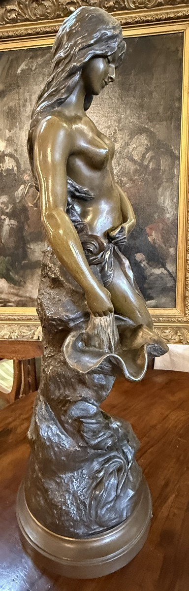 Ondine Large Bronze Sculpture By Pierre Campagne Late 19th Century 76 Cm-photo-4