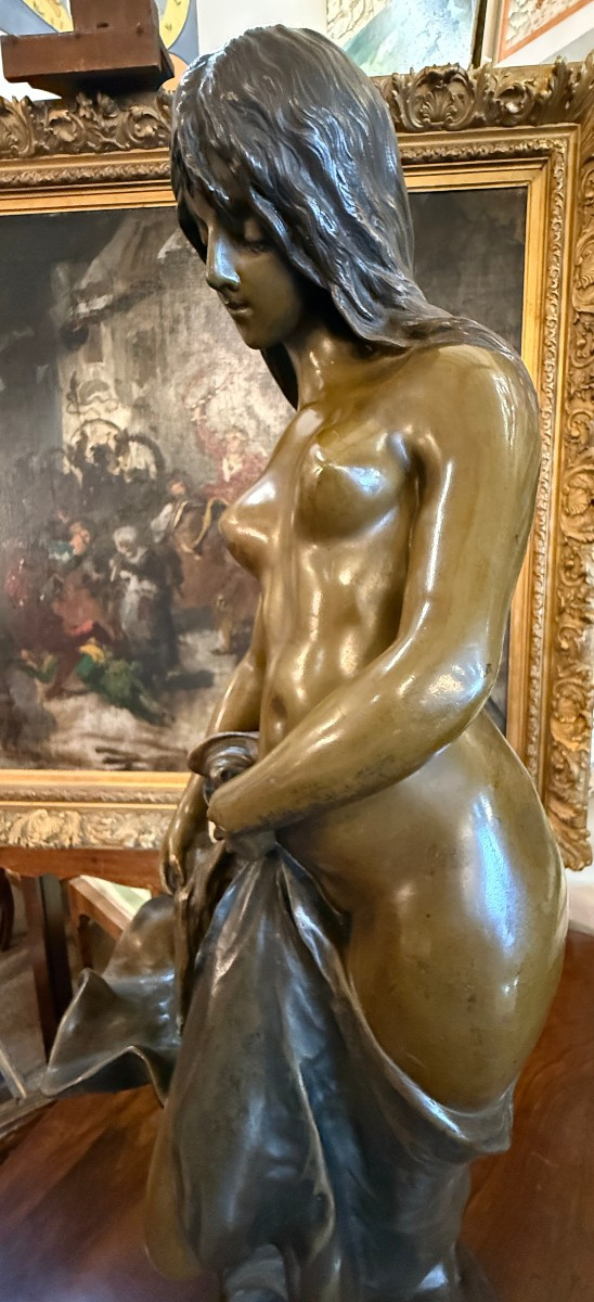 Ondine Large Bronze Sculpture By Pierre Campagne Late 19th Century 76 Cm-photo-4