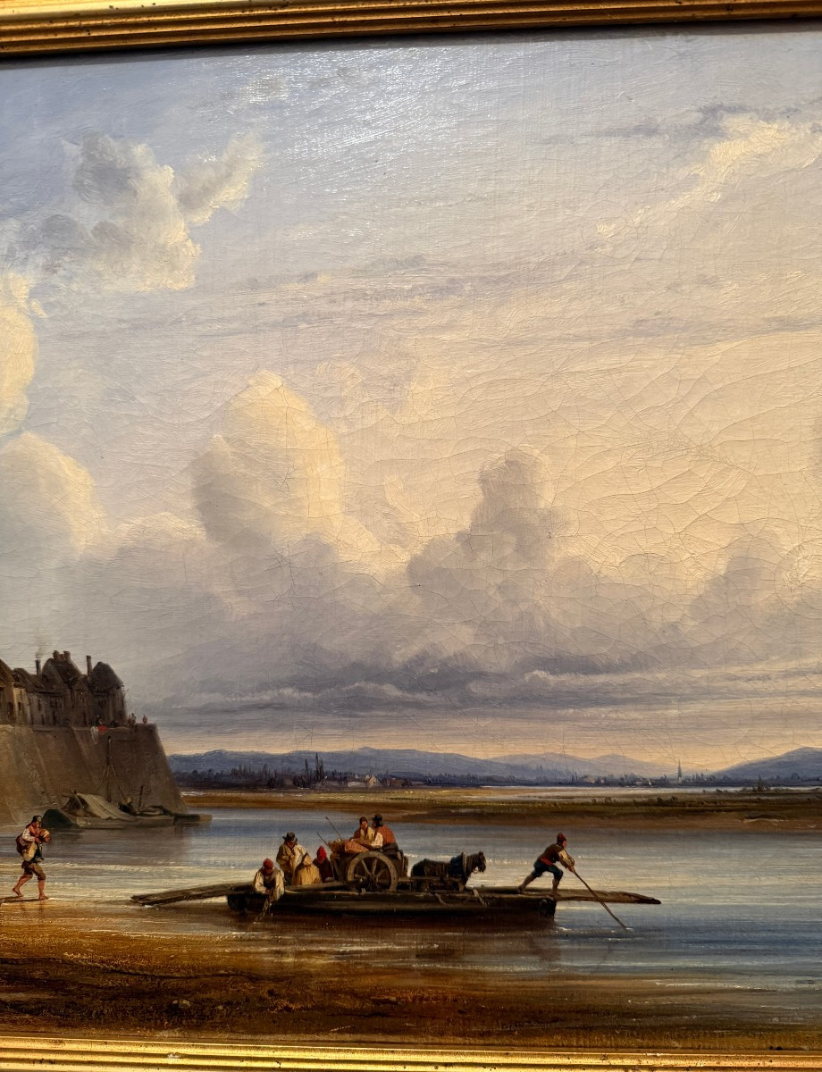 étienne Raffort In Chalon Painting River Crossing In Italy 1836-photo-1