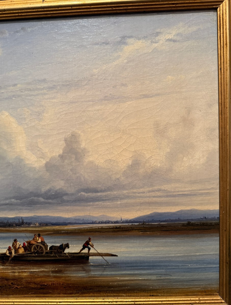 étienne Raffort In Chalon Painting River Crossing In Italy 1836-photo-2