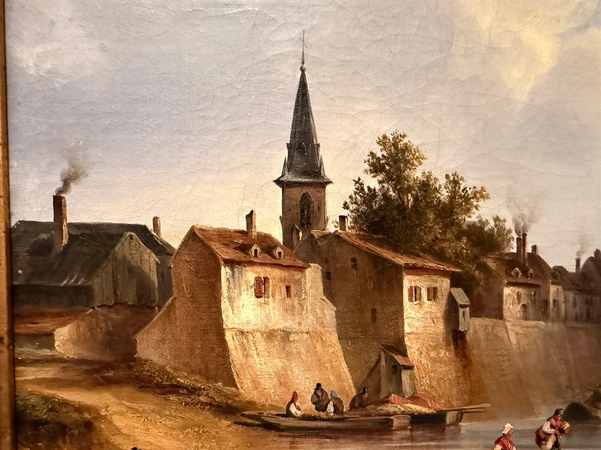 étienne Raffort In Chalon Painting River Crossing In Italy 1836-photo-3