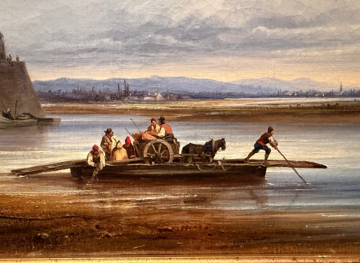 étienne Raffort In Chalon Painting River Crossing In Italy 1836-photo-6