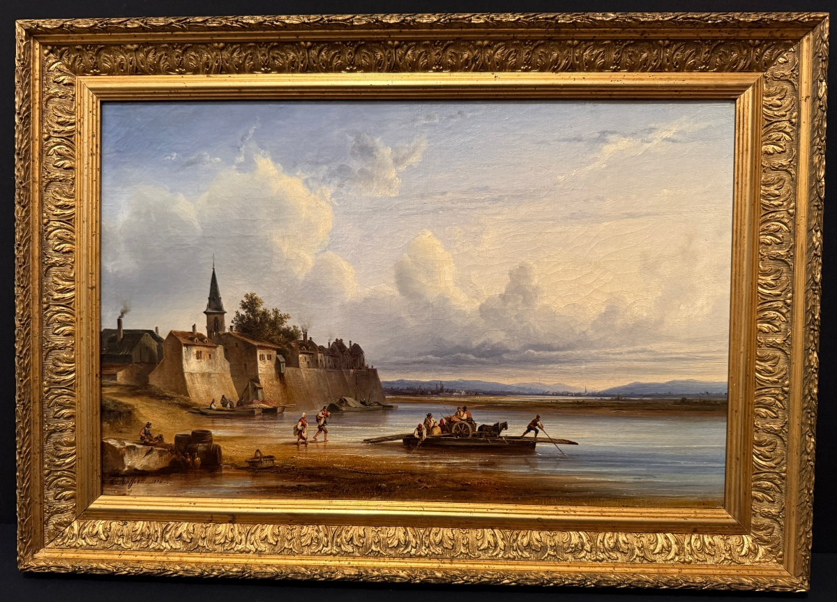 étienne Raffort In Chalon Painting River Crossing In Italy 1836