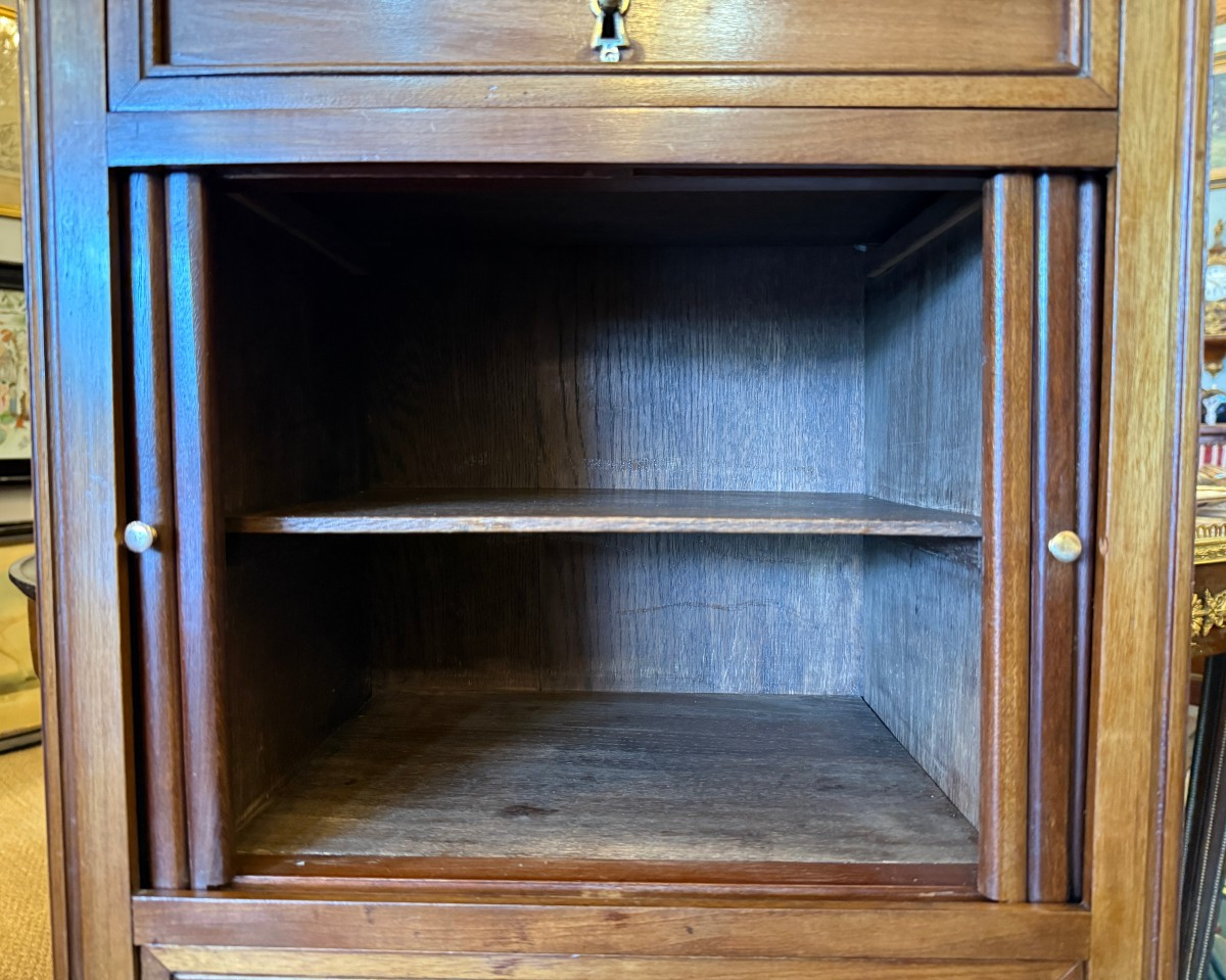 Small Chiffonier With Curtain Louis XVI Style Mahogany Napoleon III Period-photo-1