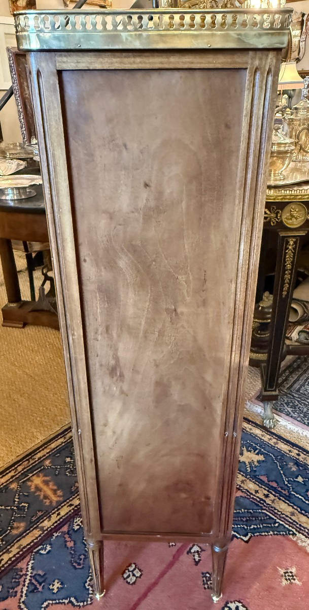 Small Chiffonier With Curtain Louis XVI Style Mahogany Napoleon III Period-photo-4