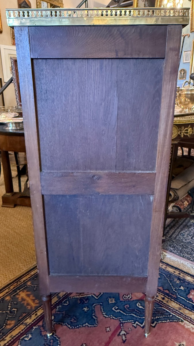 Small Chiffonier With Curtain Louis XVI Style Mahogany Napoleon III Period-photo-7