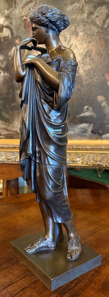 Sculpture bronze Femme Artémis Diane De Gabies Fonte XIXème 47,5 cm-photo-1