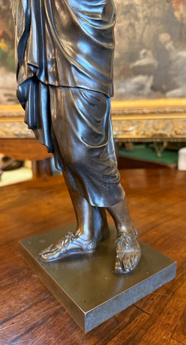 Sculpture bronze Femme Artémis Diane De Gabies Fonte XIXème 47,5 cm-photo-6