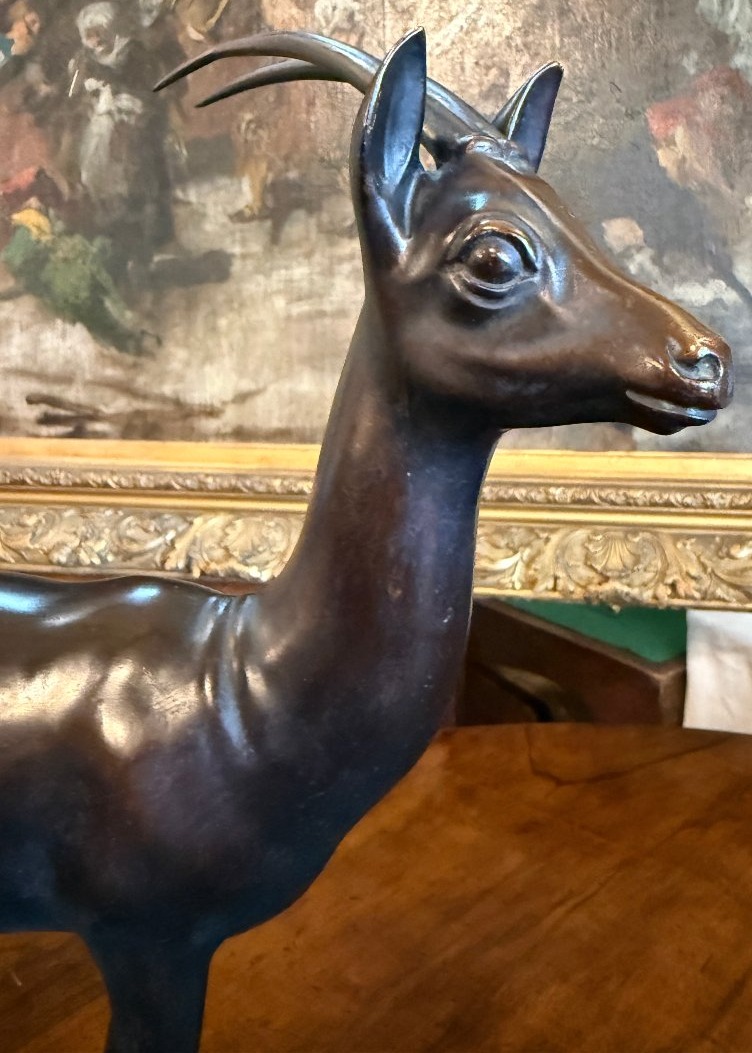 Georgij Dmitrievic  Lavrov sculpture bronze Art Déco antilope Guillemard fondeur-photo-3