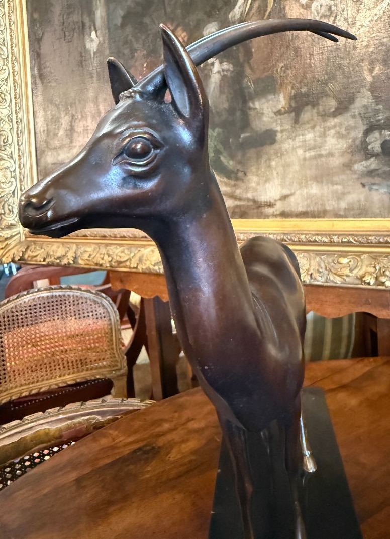 Georgij Dmitrievic  Lavrov sculpture bronze Art Déco antilope Guillemard fondeur-photo-2