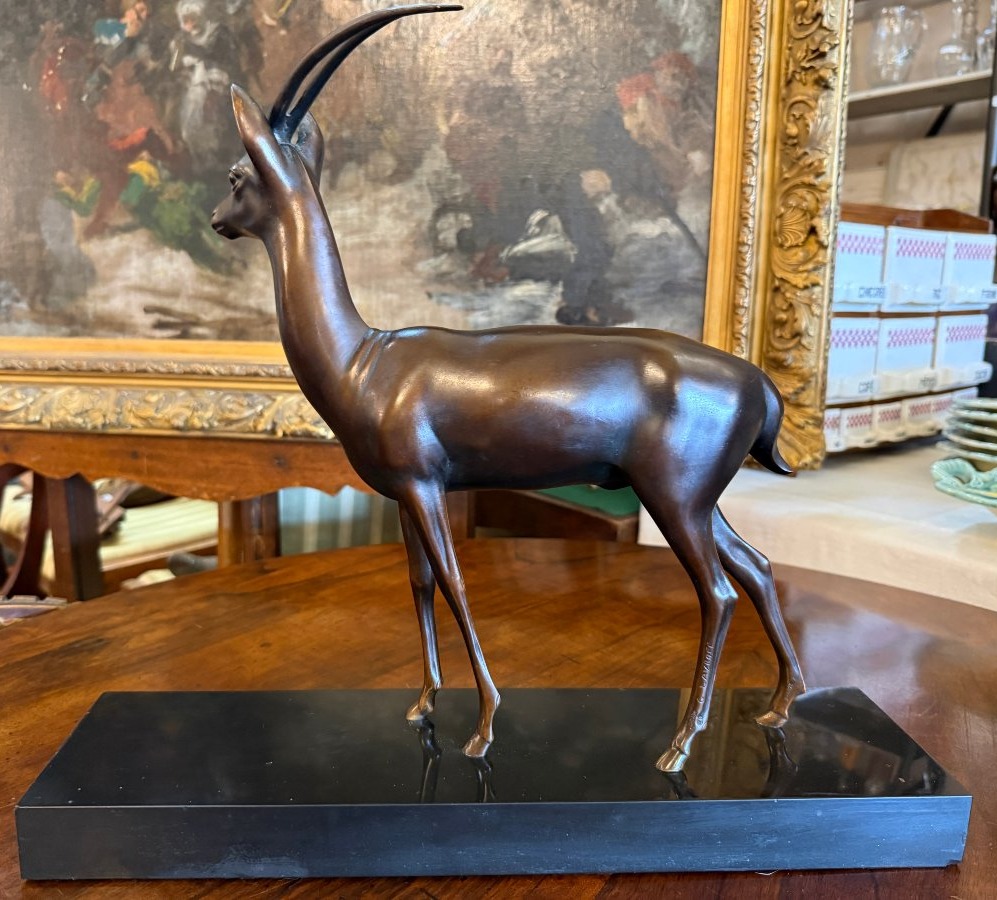 Georgij Dmitrievic  Lavrov sculpture bronze Art Déco antilope Guillemard fondeur-photo-3