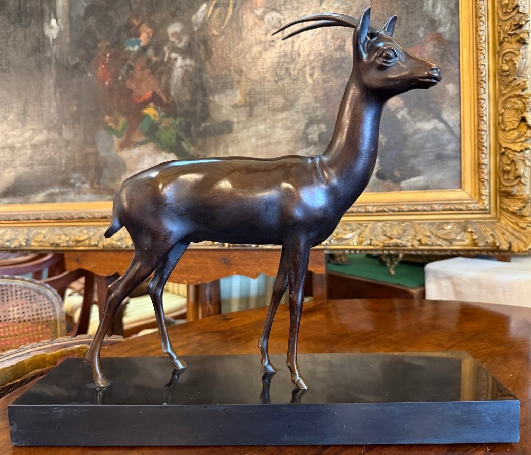 Georgij Dmitrievic  Lavrov sculpture bronze Art Déco antilope Guillemard fondeur