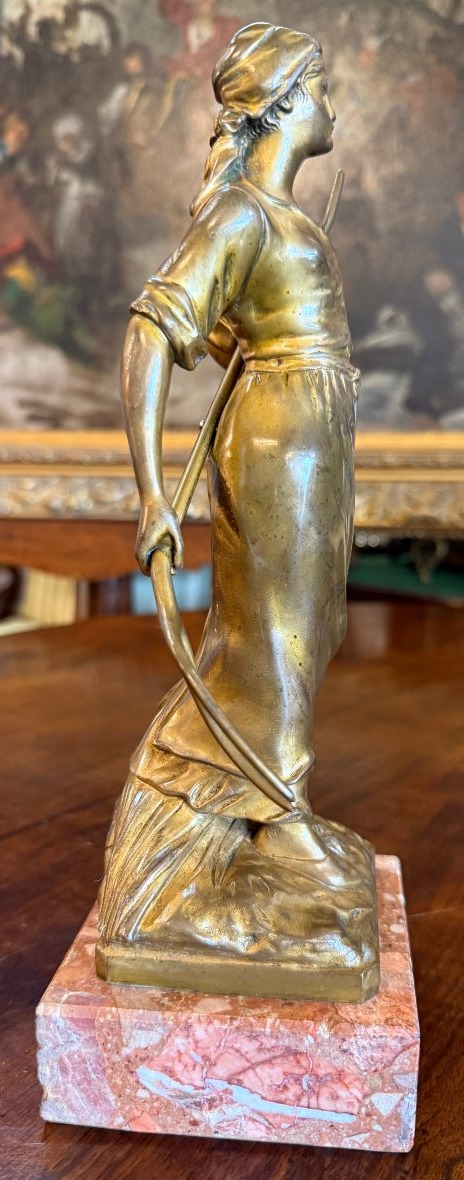 Édouard Drouot sculpture bronze doré la moissonneuse fin XIXème-photo-6