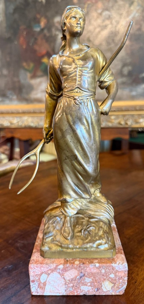 Édouard Drouot sculpture bronze doré la moissonneuse fin XIXème