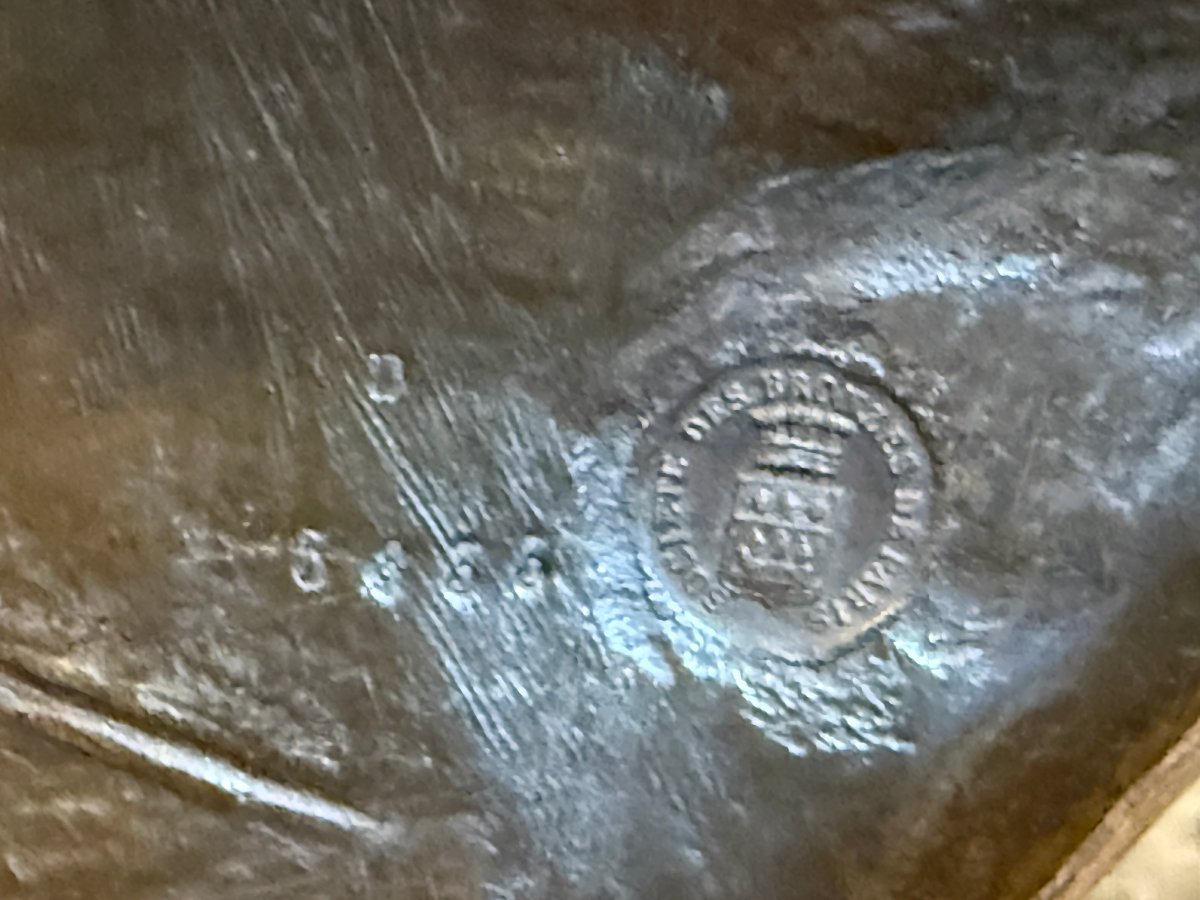 Importante sculpture bronze buste de femme élégante au chapeau fin XIXème par Van Der Straenten-photo-8