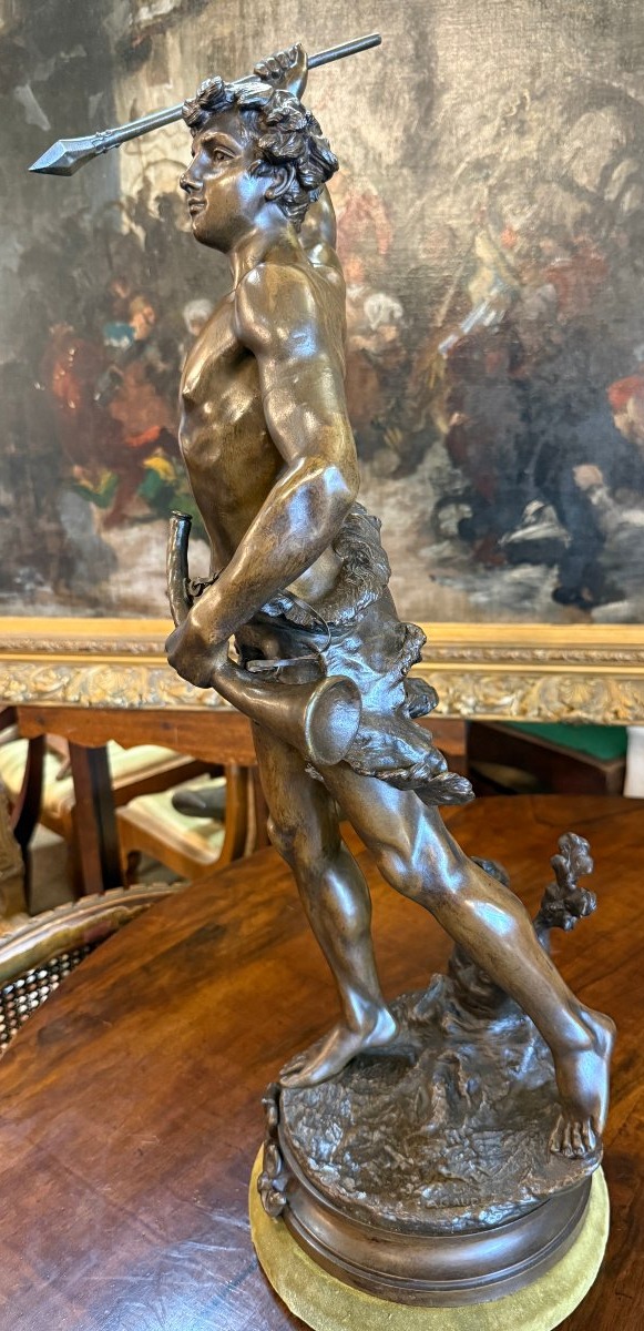 Important 19th-century Bronze Sculpture Of Actaeon By Adrien Etienne Gaudez -photo-4