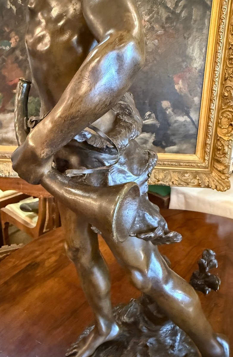 Important 19th-century Bronze Sculpture Of Actaeon By Adrien Etienne Gaudez -photo-1