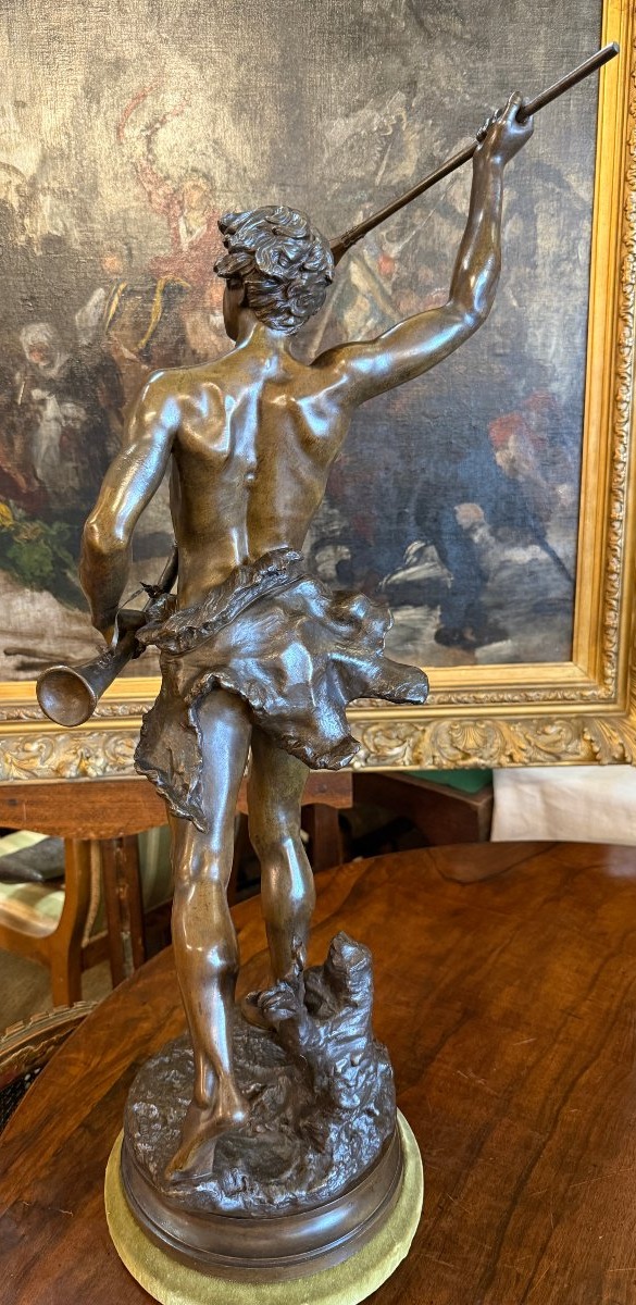 Important 19th-century Bronze Sculpture Of Actaeon By Adrien Etienne Gaudez -photo-2