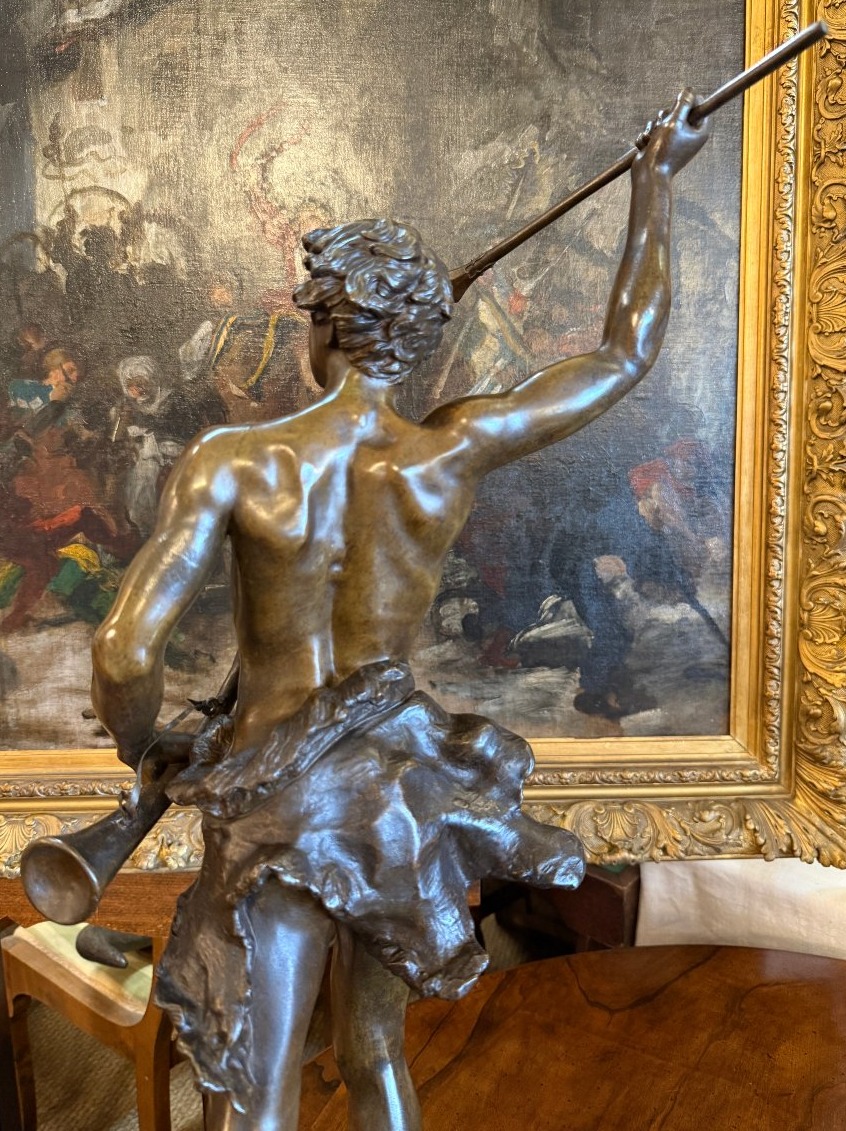 Important 19th-century Bronze Sculpture Of Actaeon By Adrien Etienne Gaudez -photo-3