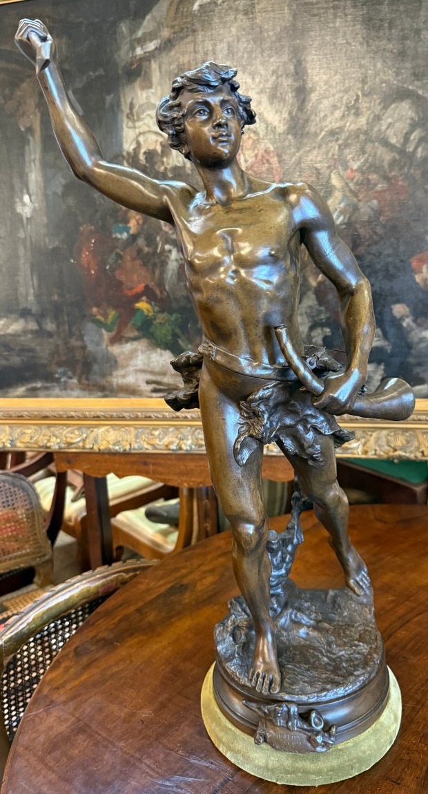 Important 19th-century Bronze Sculpture Of Actaeon By Adrien Etienne Gaudez 