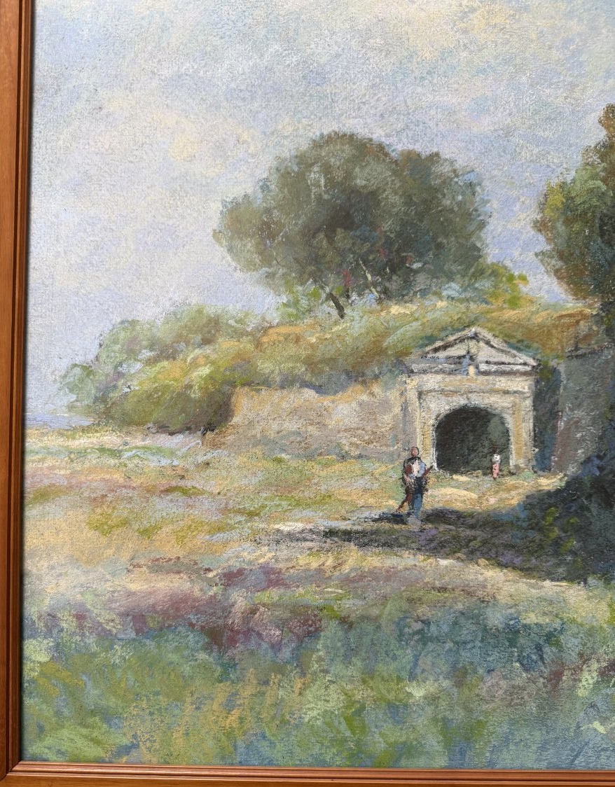 Grand pastel échauguette sur les remparts de Brouage par Camille Mériot à Rochefort-photo-1